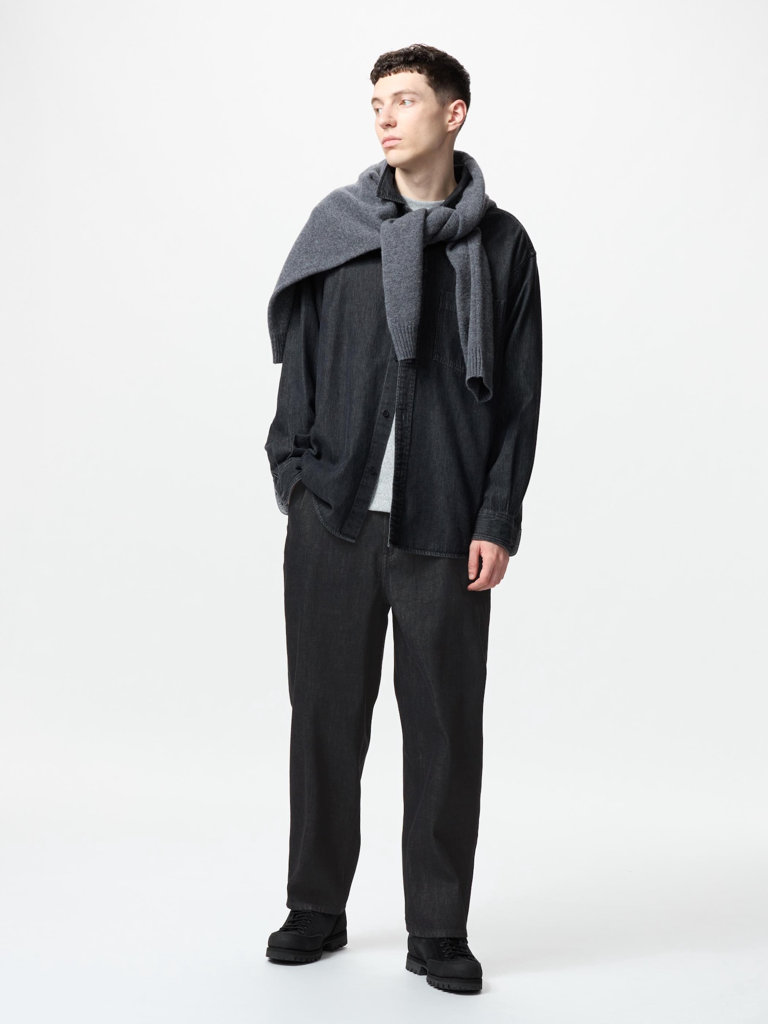 パンツ epa wide straight jeans\"BLK\" epa wide straight jeans