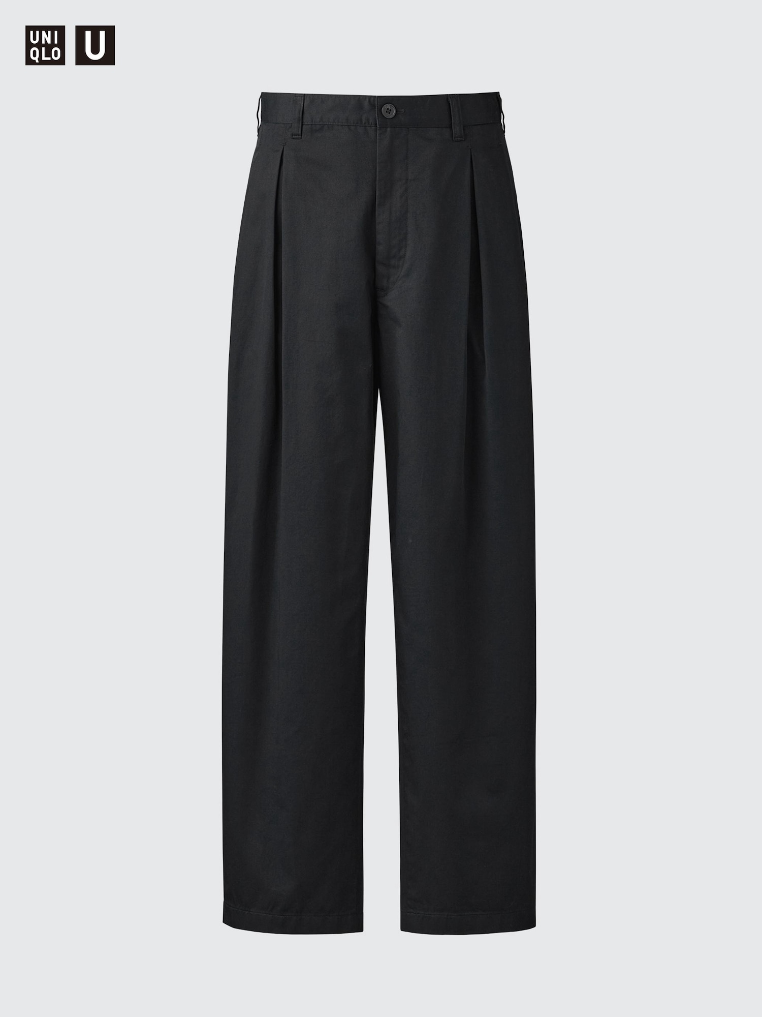 スラックス SIDE PLEATED WIDE TROUSERS / BLACK Men's Pleated Wide Pants | UNIQLO US