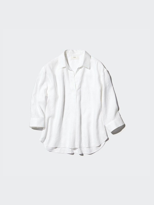Premium Linen Skipper Collar Shirt