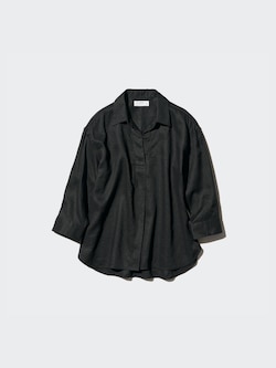 100% Premium Linen Skipper Collar Shirt (3/4 Sleeve)