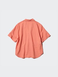 Linen Blend Open Collar Shirt