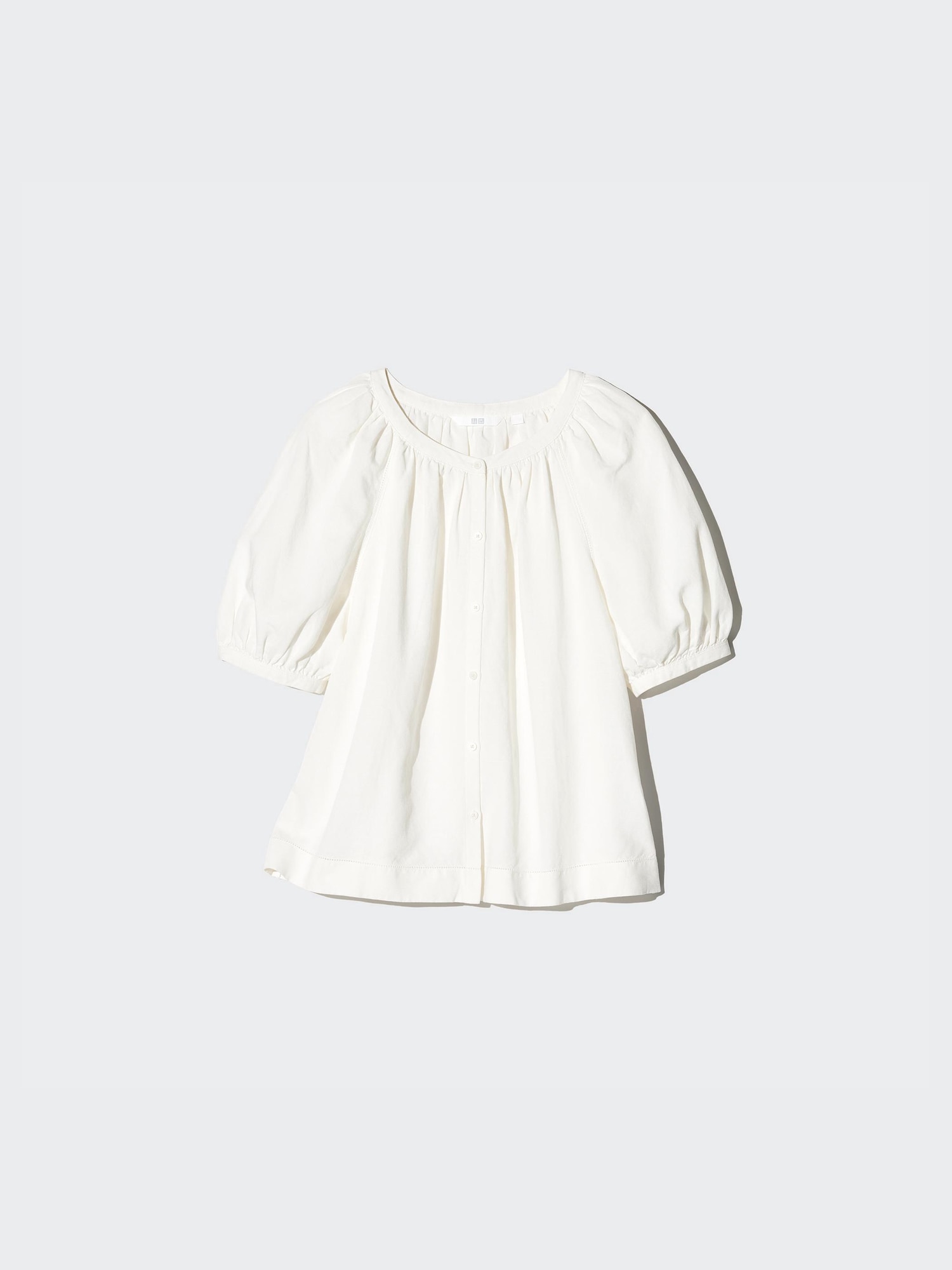 Linen Blend Volume Sleeve Blouse