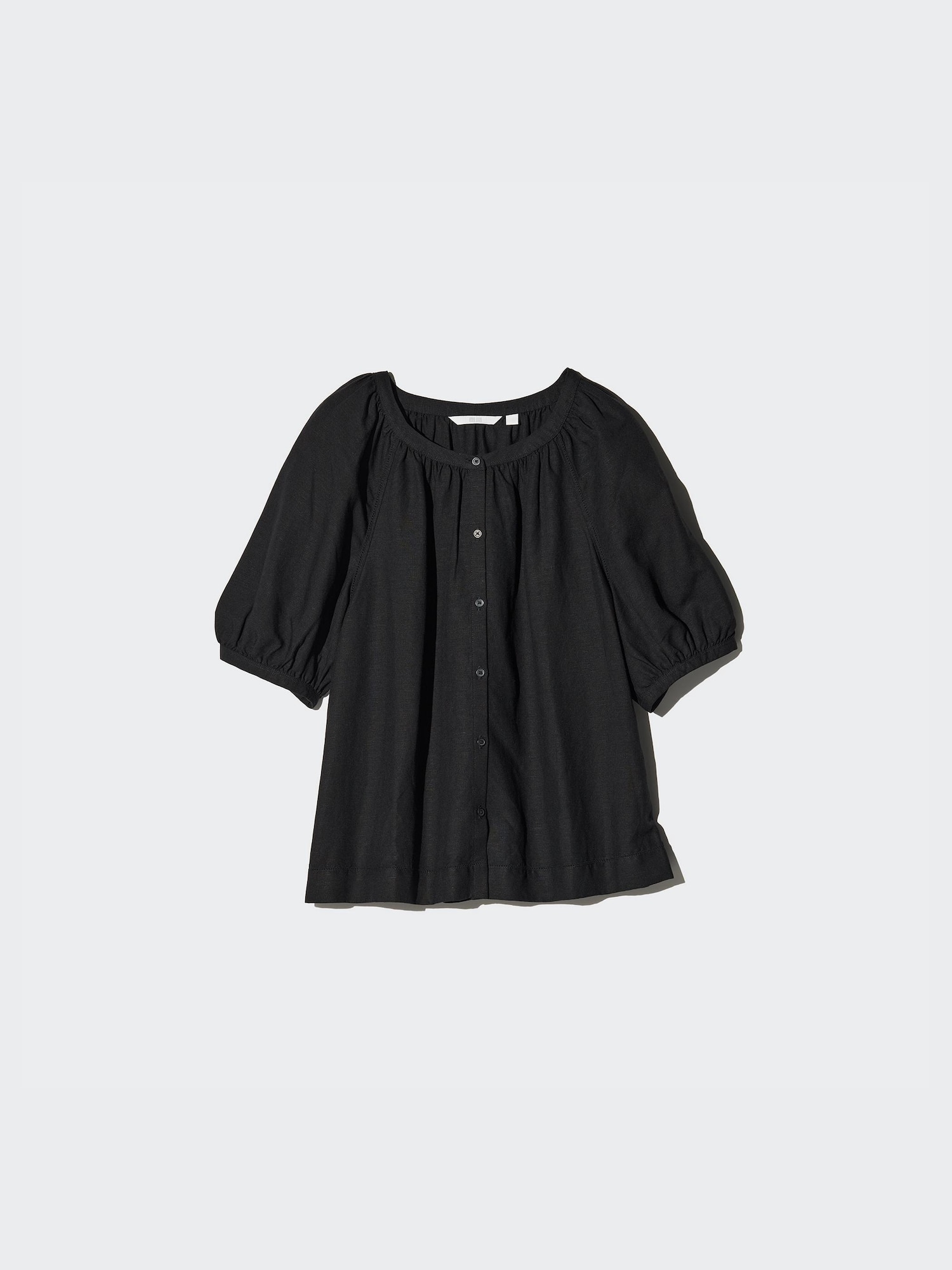 Linen Blend Volume Sleeve Blouse - thumbnail 5