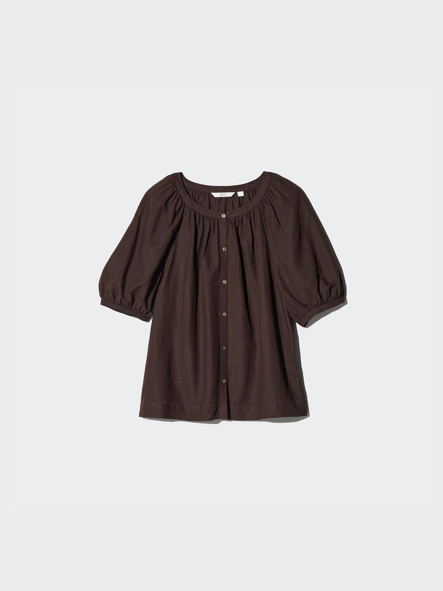 Women's LINEN BLEND VOLUME SLEEVE BLOUSE | UNIQLO CA