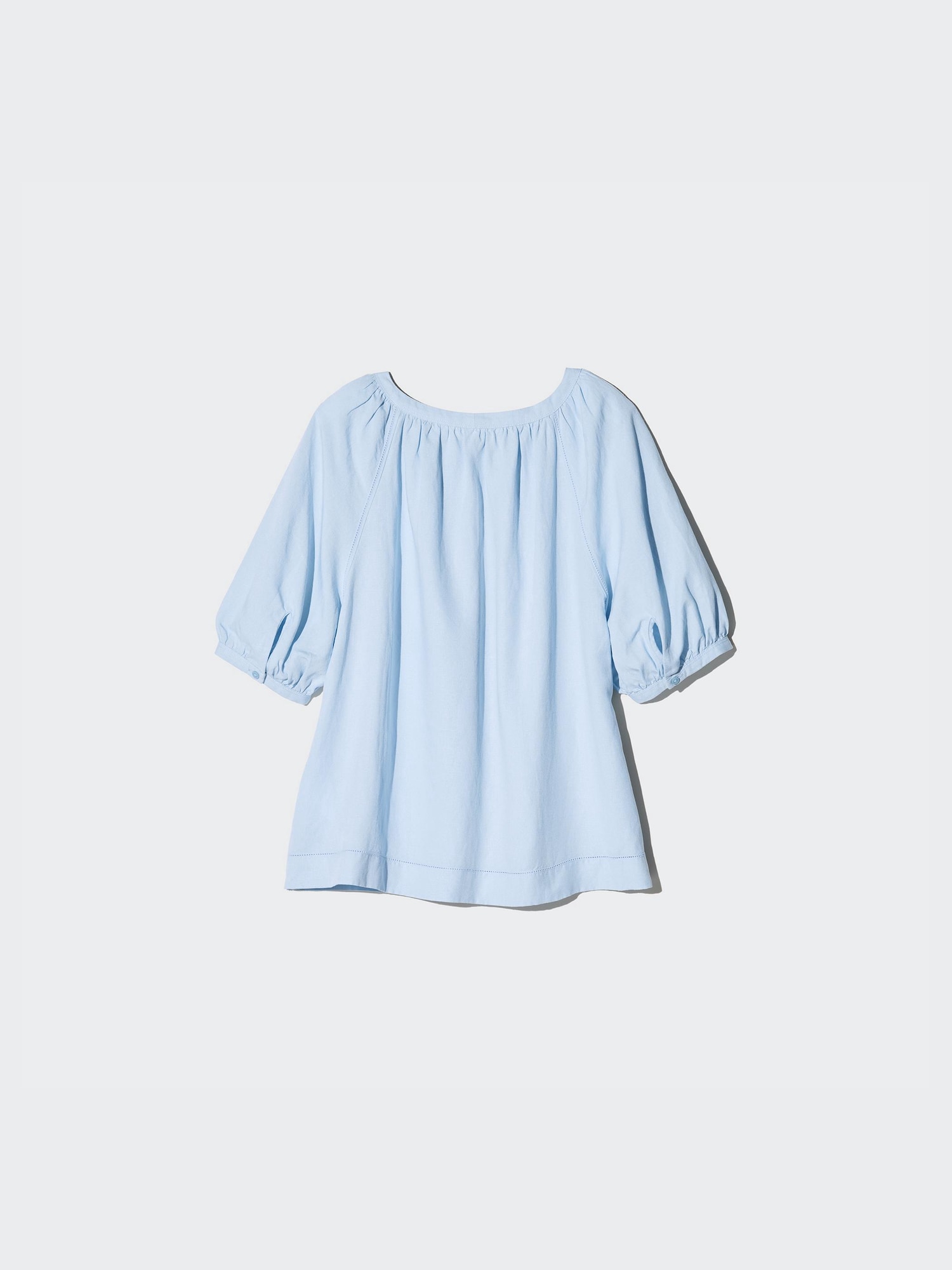 Women's LINEN BLEND VOLUME SLEEVE BLOUSE | UNIQLO CA