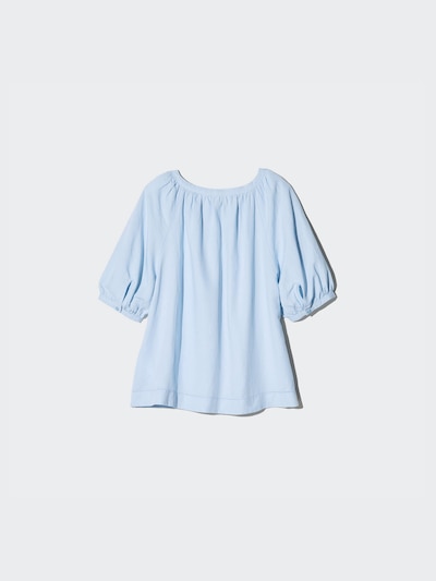 Linen Blend Volume Sleeve Blouse