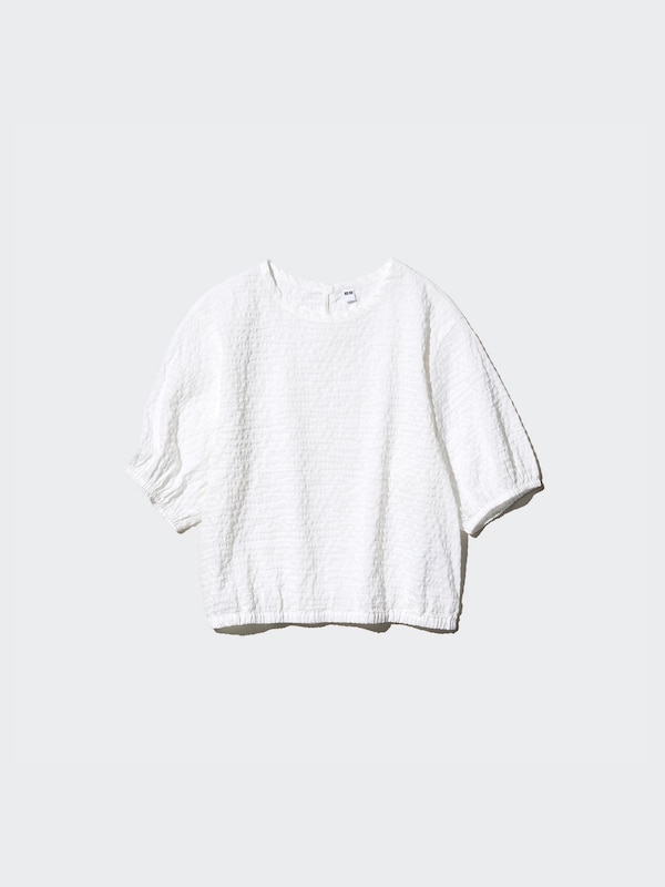 Seersucker Volume Blouse