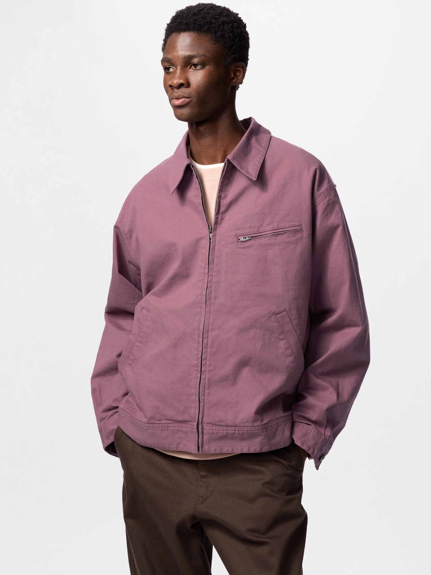 長袖ジップアップブルゾン(裏地付) Zip-Up Blouson Jacket | UNIQLO US