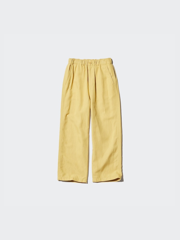 Linen Blend Wide Easy Pants