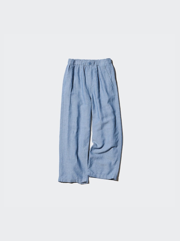 Linen Blend Wide Easy Pants