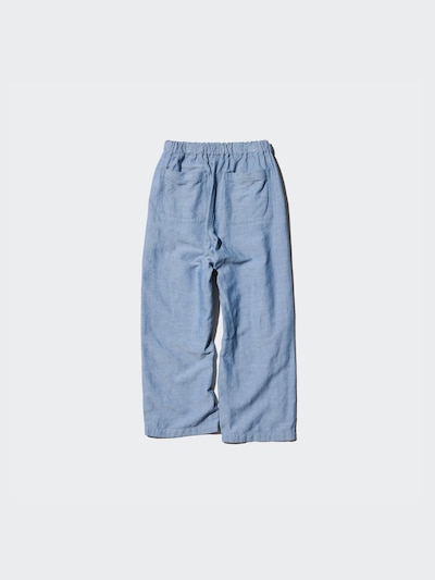 Linen Blend Wide Easy Pants