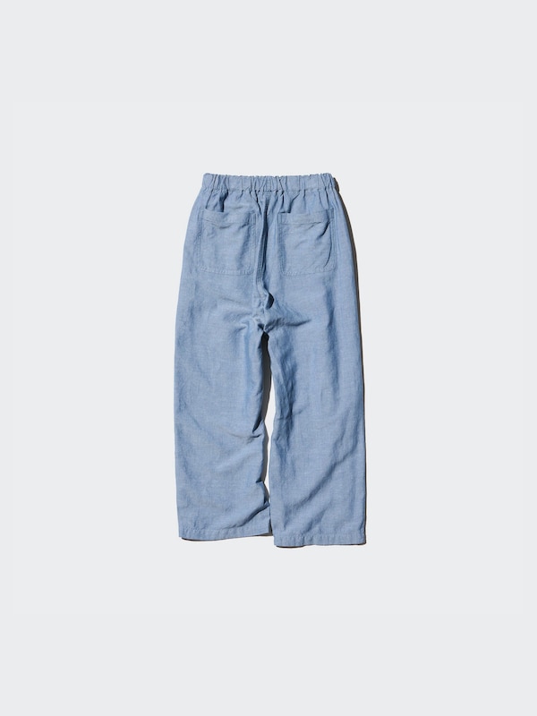 Linen Blend Wide Easy Pants