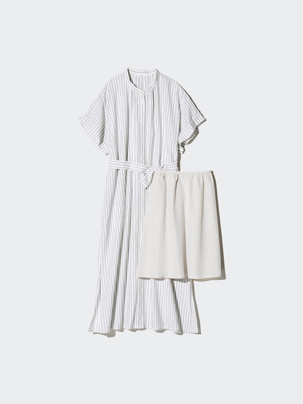 Linen Blend Relaxed Dress | Striped