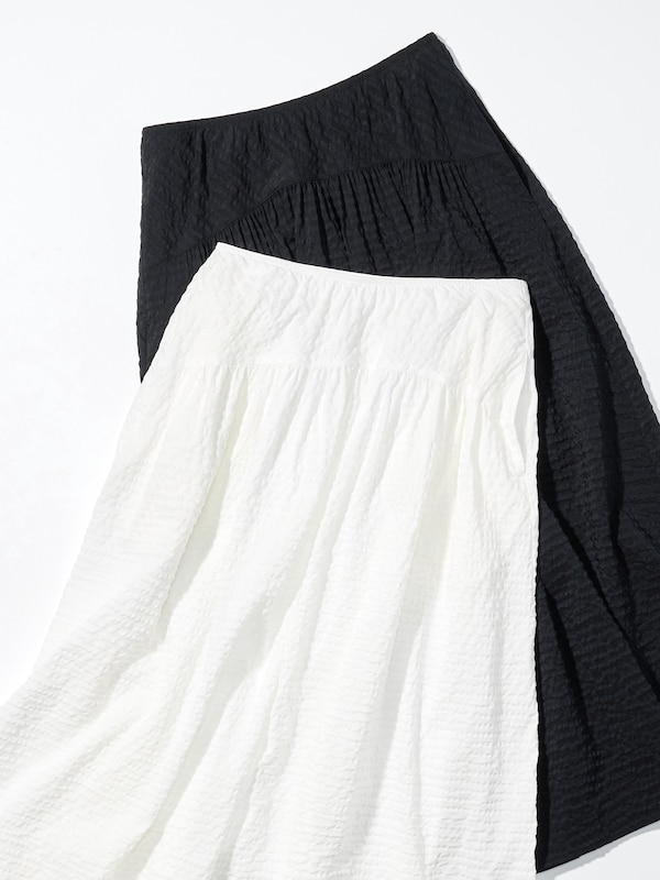 Seersucker Volume Skirt