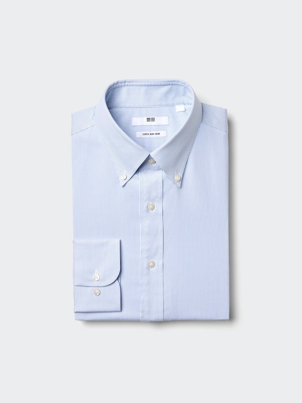 Super Non-Iron Regular Fit Shirt (Button Down Collar, Stripe)