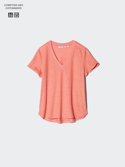 Linen V Neck T-Shirt