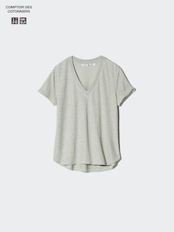 Linen V Neck T-Shirt