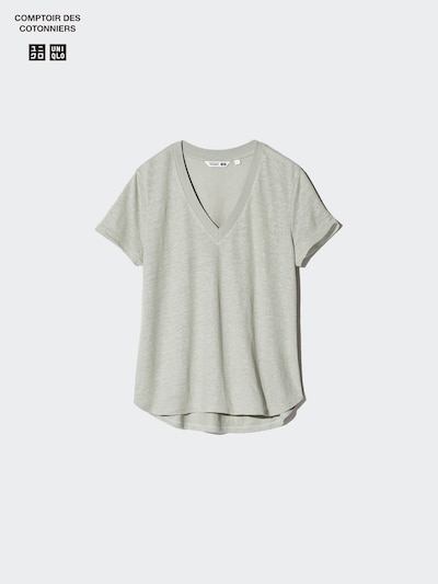 Linen V Neck T-Shirt