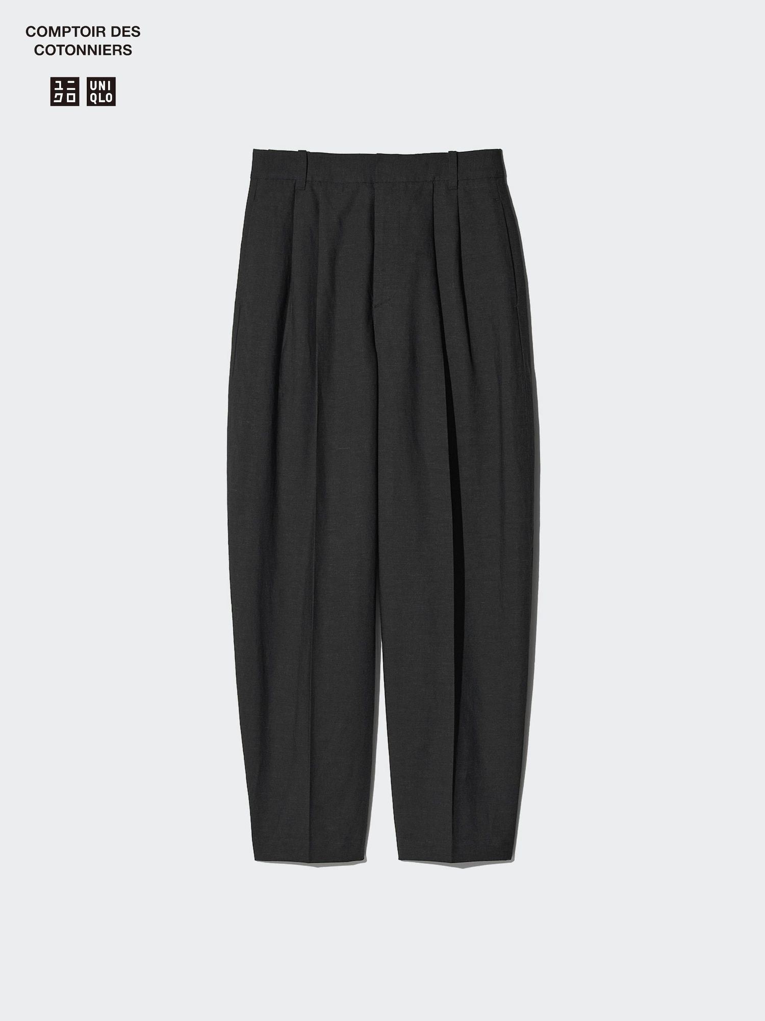 Linen Blend Barrel Leg Pants - thumbnail 4