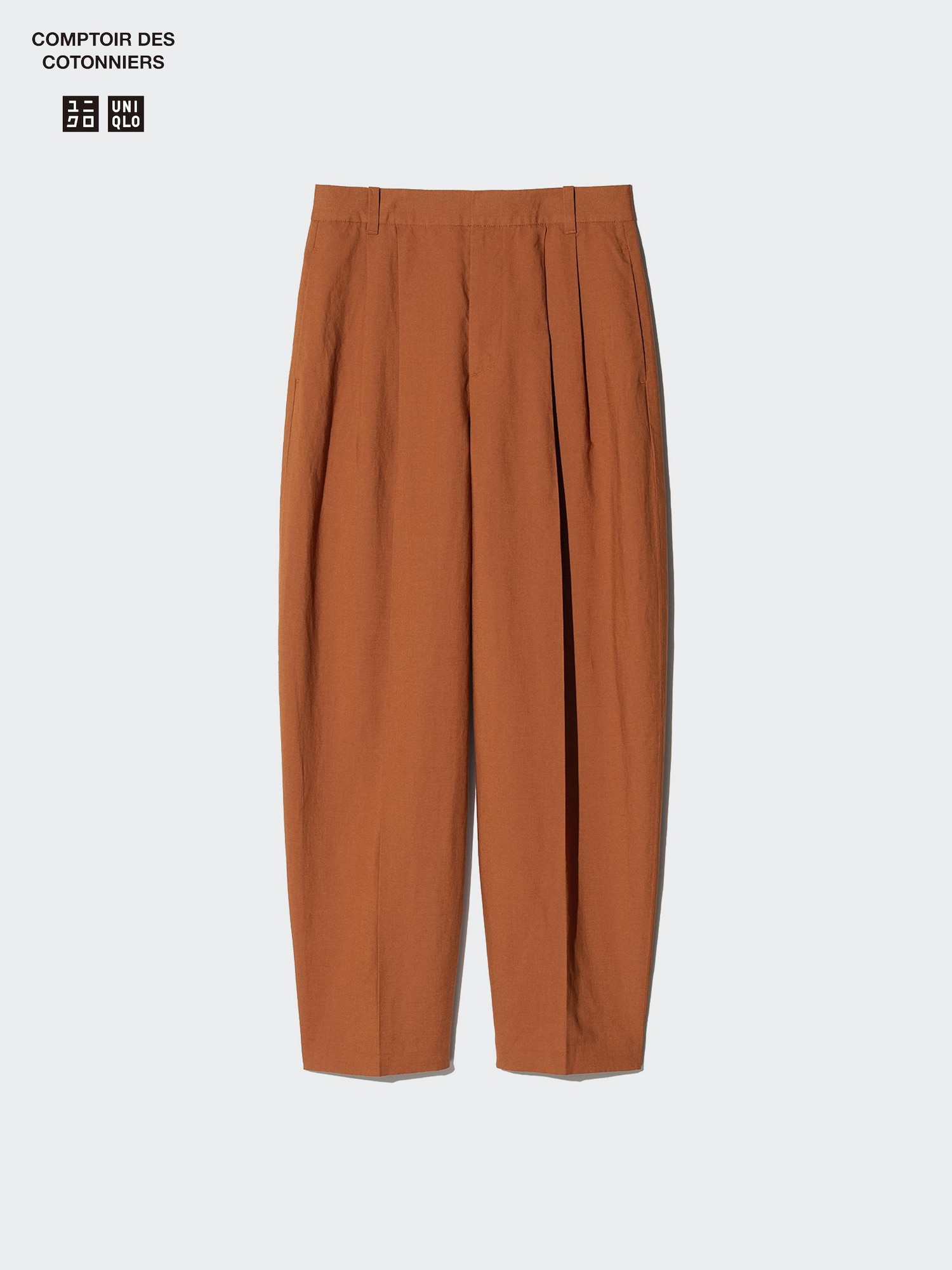 Linen Blend Barrel Leg Pants - thumbnail 5