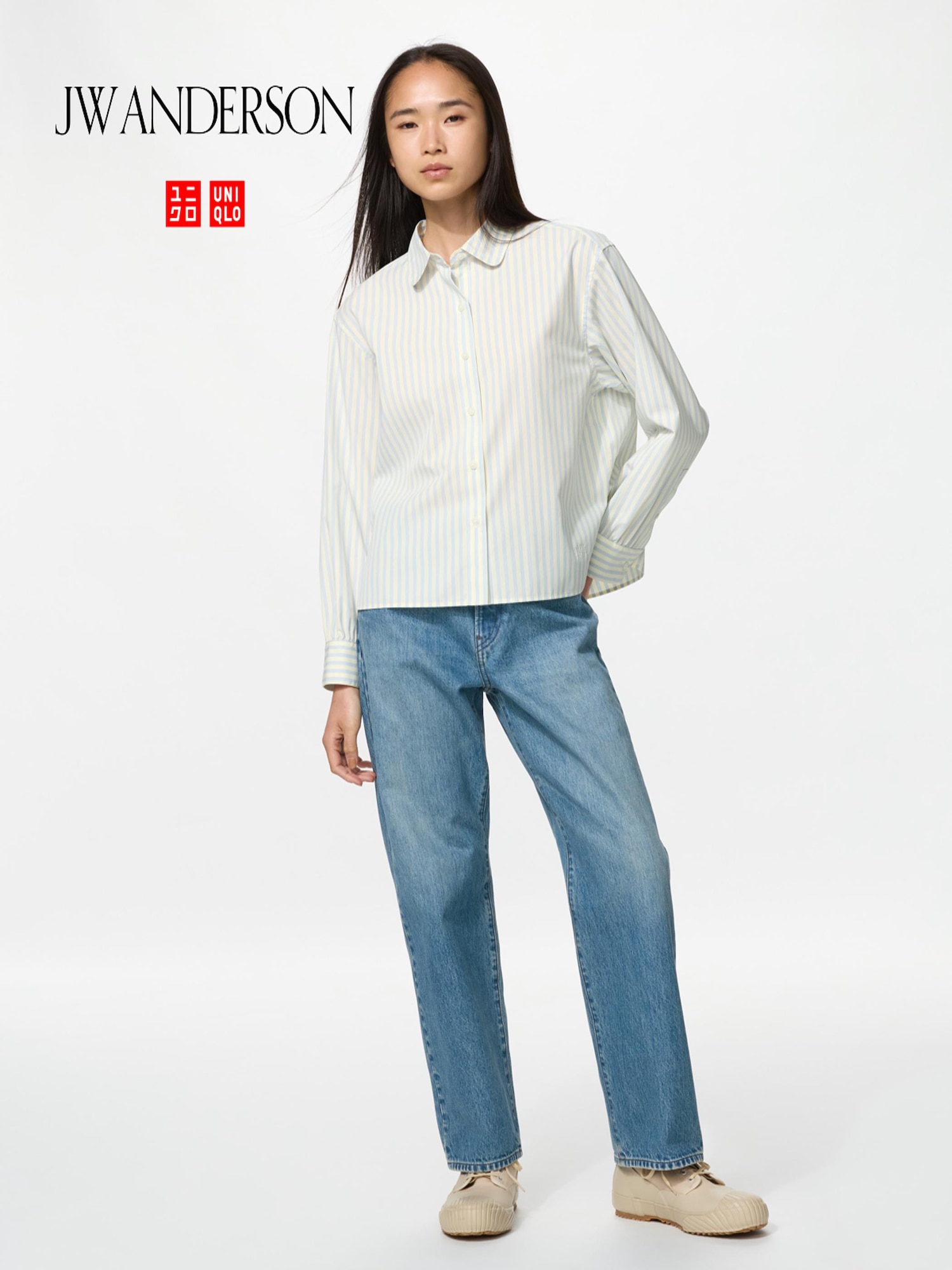 UNIQLO Women's Straight Jeans, Blue, 26 inch, 100% Cotton
