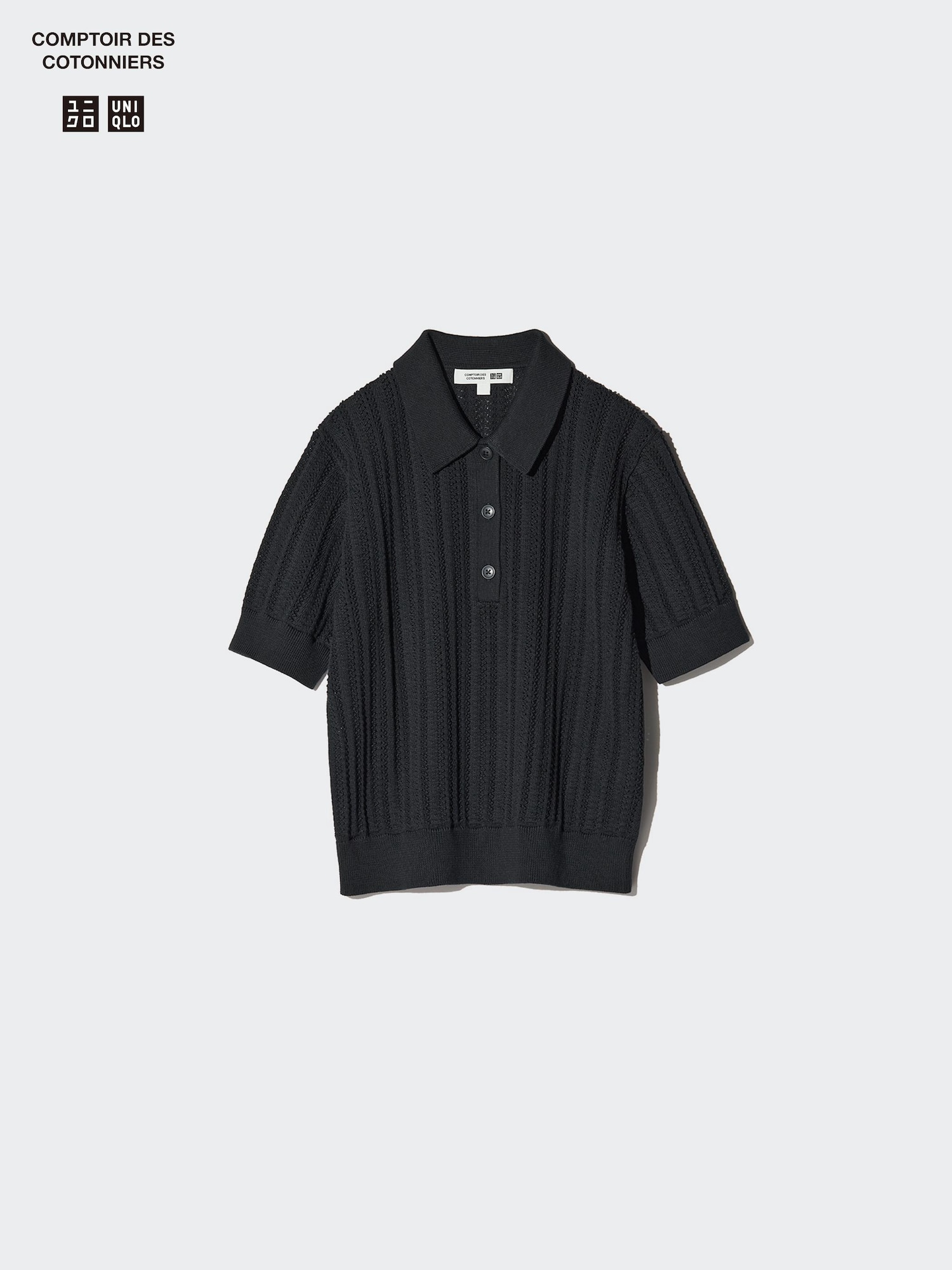 Women's Cotton Pointelle Polo Jumper (Short Sleeve) | UNIQLO UK