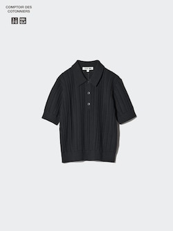 Cotton Pointelle Polo Jumper (Short Sleeve)