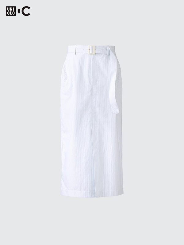 Belted Narrow Skirt | Striped