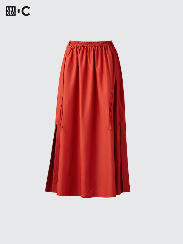 Gather Long Slit Skirt