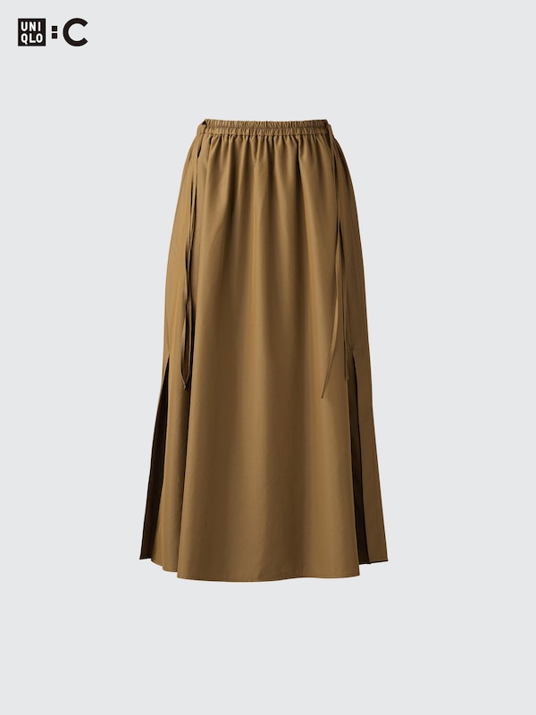 Gather Long Slit Skirt