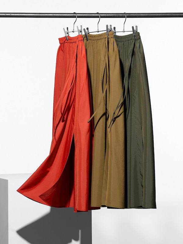 Gather Long Slit Skirt