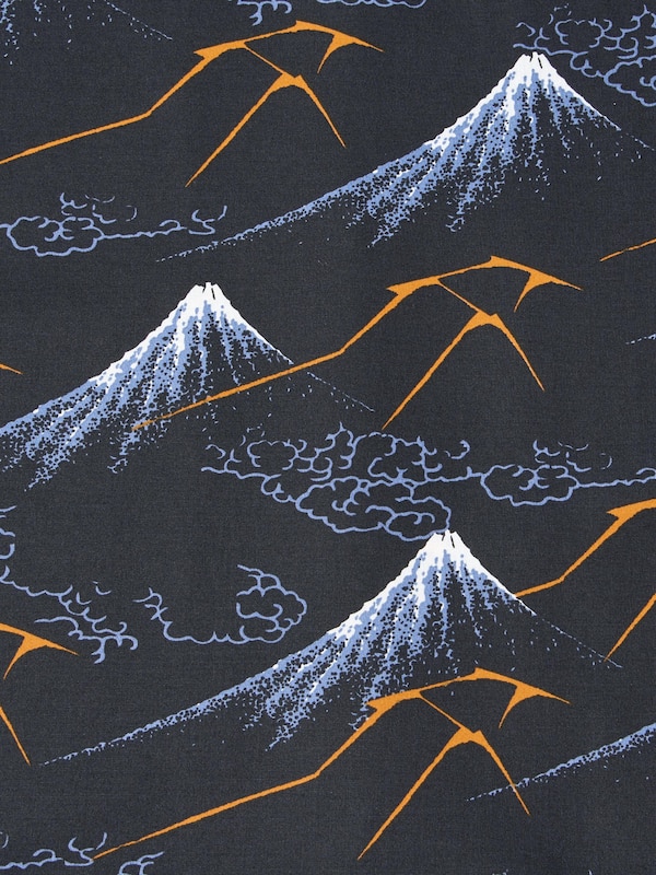 HOKUSAI BLUE Short Sleeved Shirt (Open Collar)