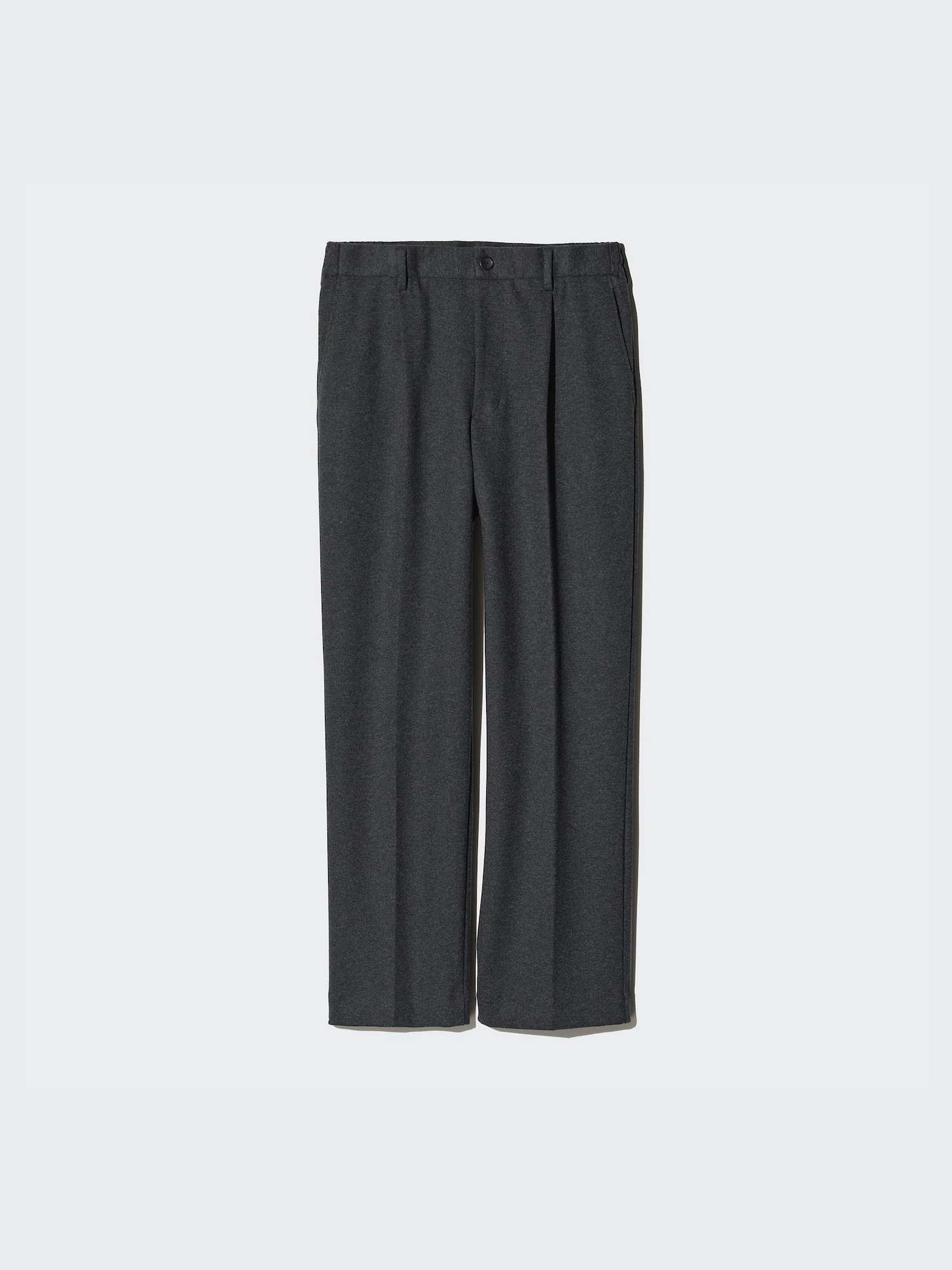 Men's Pleated Wide Trousers (Brushed Jersey) | UNIQLO UK