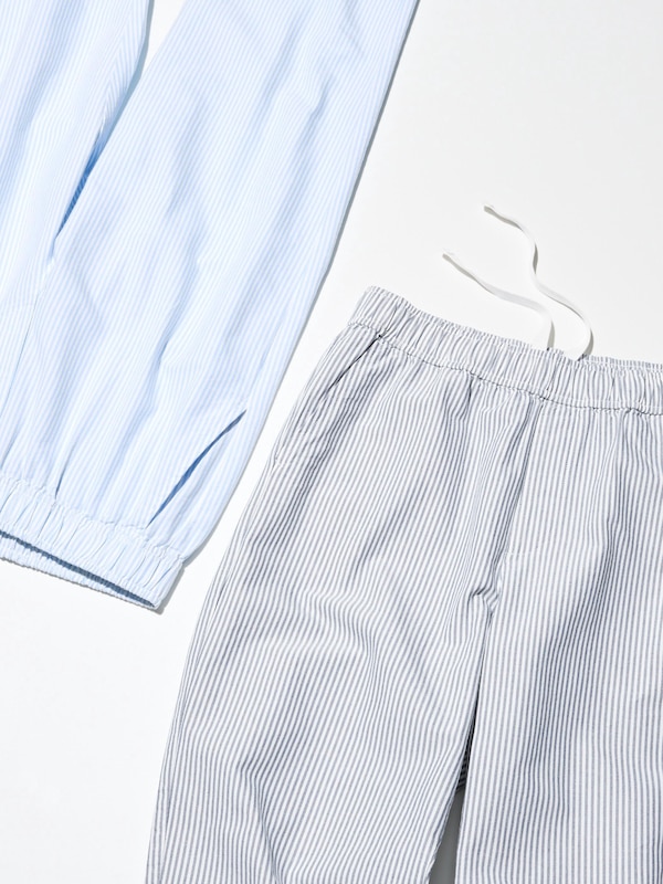 Cotton Relaxed Ankle Pants | Striped