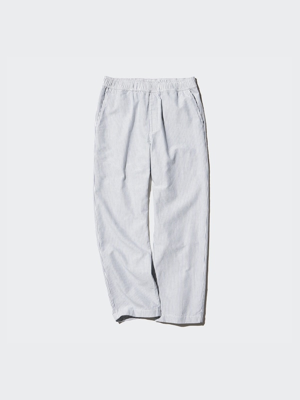 Cotton Relaxed Ankle Pants | Striped