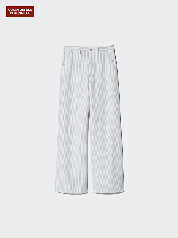 Cotton Linen Straight Trousers