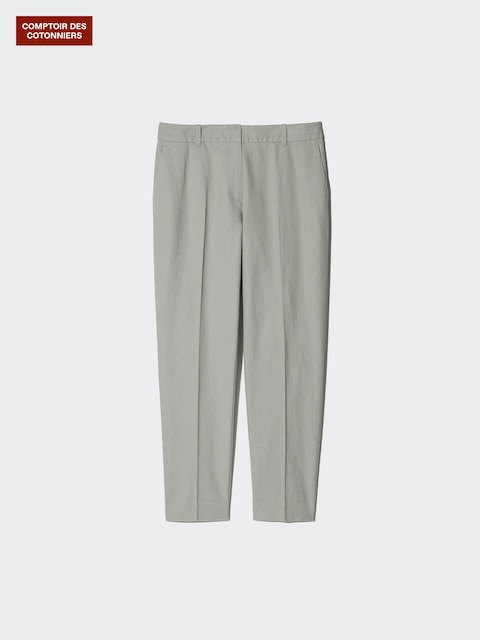 Uniqlo - Pantalon 7/8Ème En Coton Et Lin Mélangés - Gris - M