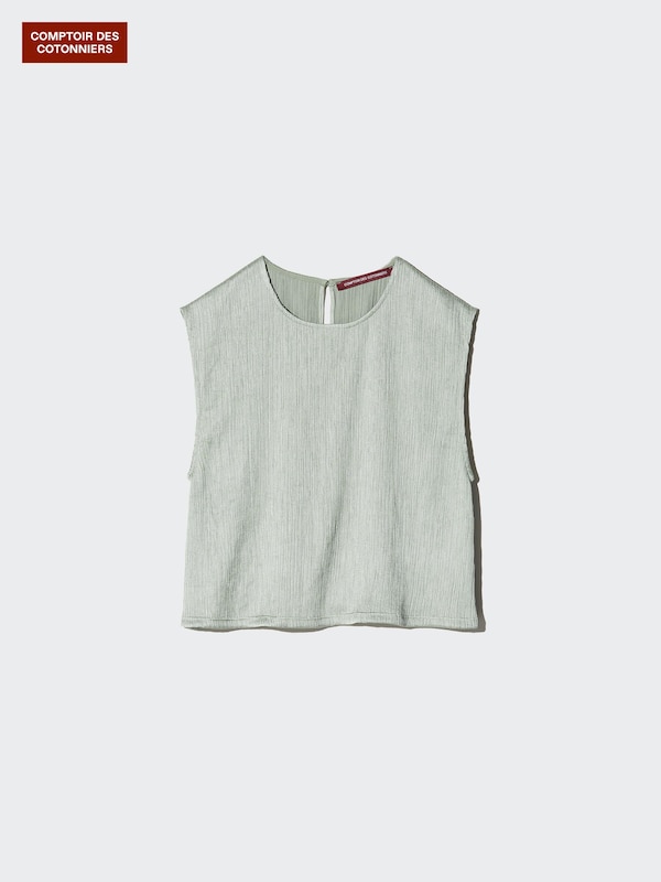 Satin Crinkle Sleeveless Top
