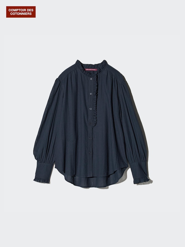 Cotton Frill Shirt (Stripe)