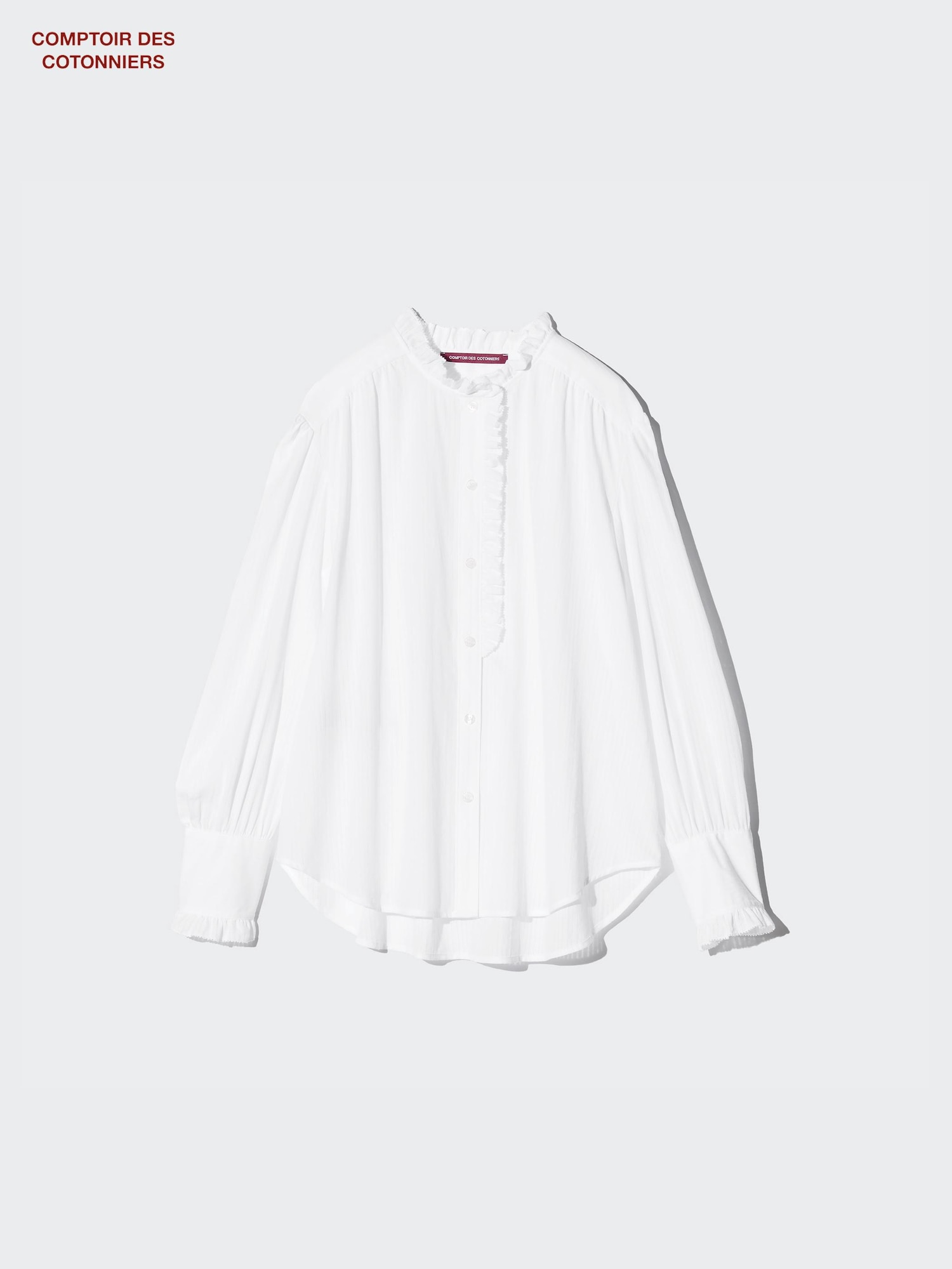 Women's Cotton Frill Shirt (Stripe) | UNIQLO EE