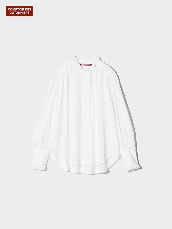 Cotton Frill Shirt (Stripe)