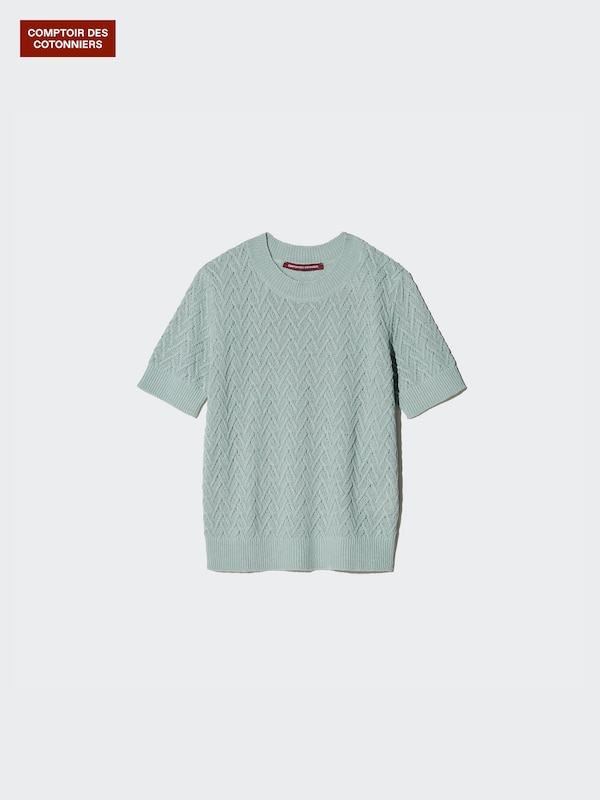 Pull en maille pointelle (Manches courtes)