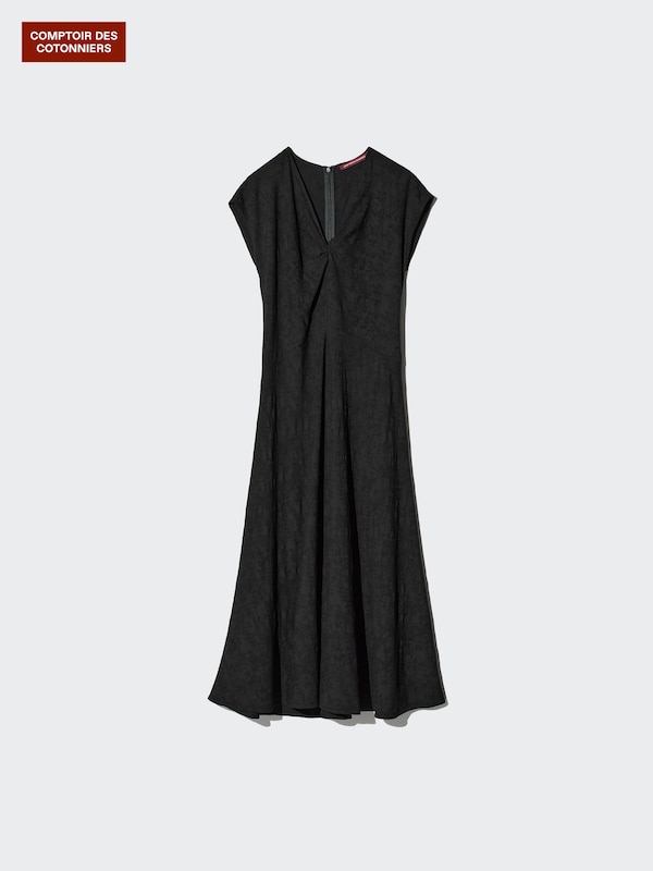 Rayon Blend Jacquard Knot Dress