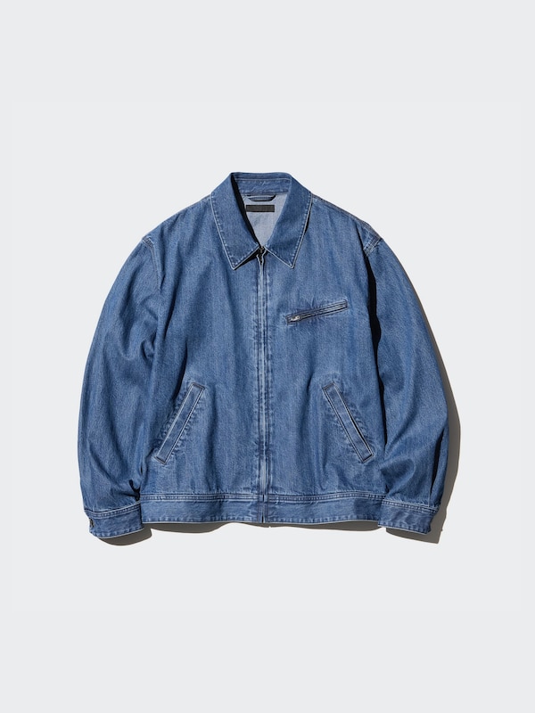 Zip-Up Blouson Jacket | Denim