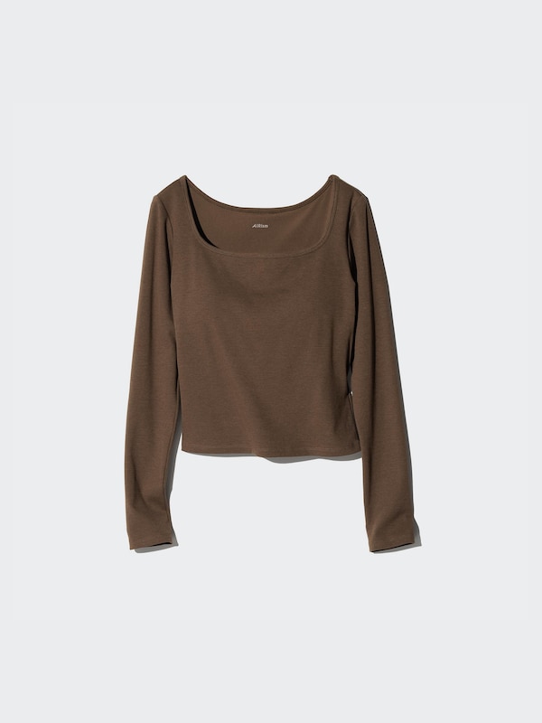 AIRism™ Cotton Square Neck Long Sleeve BRA TOP
