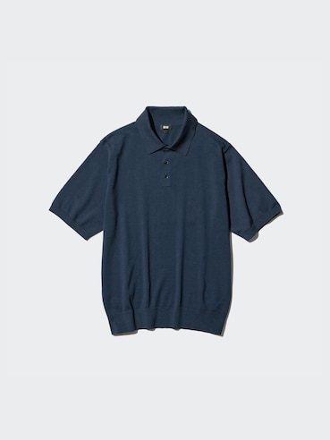 Washable Knitted Polo Sweater Short Sleeve