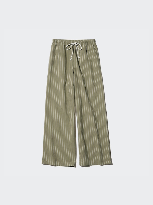 Linen Blend Easy Pants | Striped