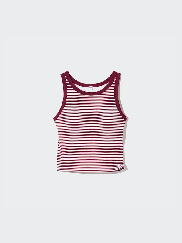 Ribbed Cropped Bra Top | Striped