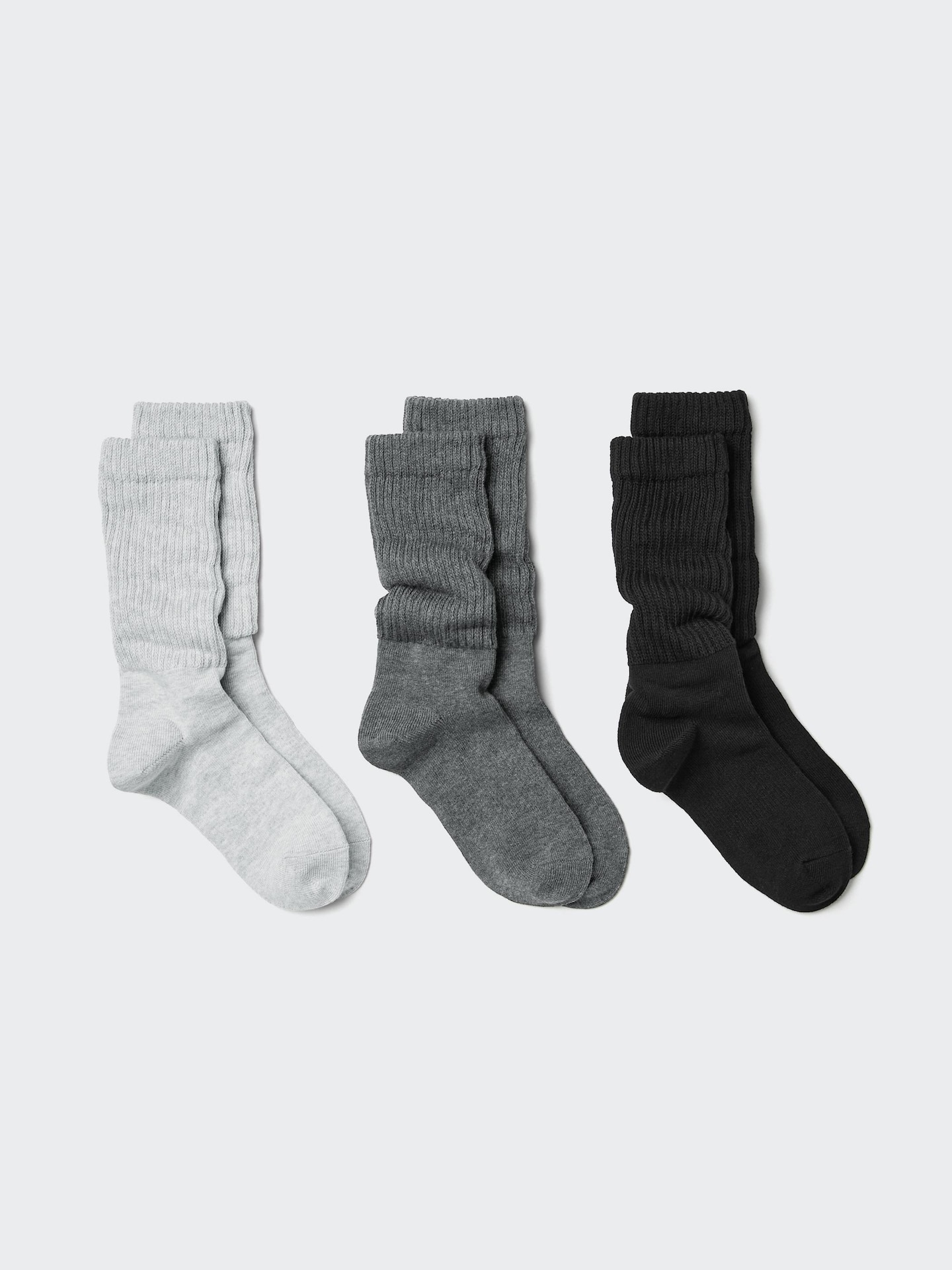 Носки Slouchy, 3 шт. — Uniqlo, цвет: Серый — фото 1