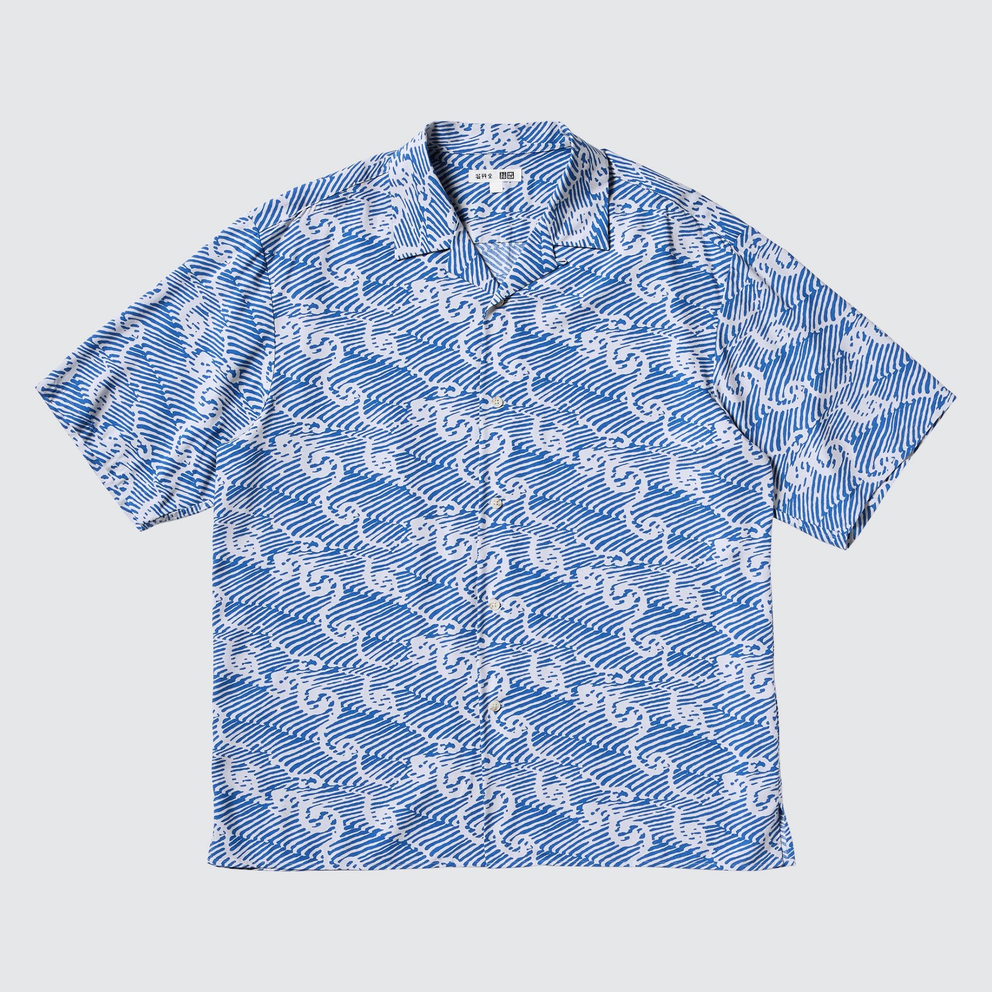 Unsodo Open Collar Short Sleeve Shirt | Printed